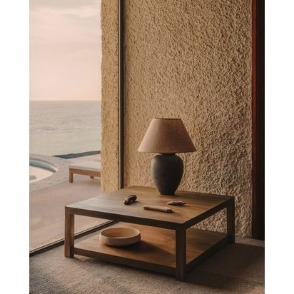 Mercadal ceramic table lamp in a black finish and UK adapter