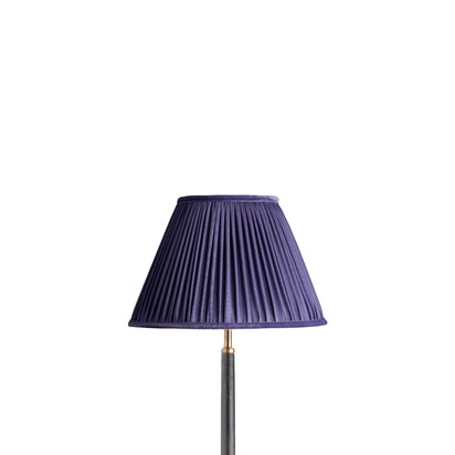 30cm empire shade in cobalt silk with velvet tape
