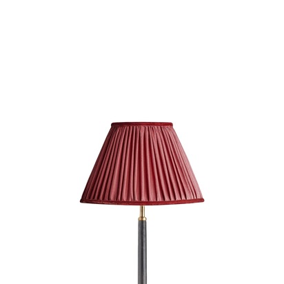 30cm empire shade in currant silk with velvet tape