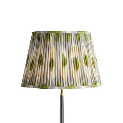 45cm straight empire shade in grey green egg & spoon silk ikat