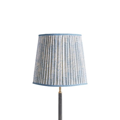 30cm tall tapered shade in China blue Marigold linen by Morris & Co.