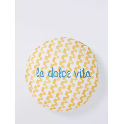 John Lewis Dolce Vita Round Cushion, Mimosa Mimosa | Dia.50 x D3.8cm