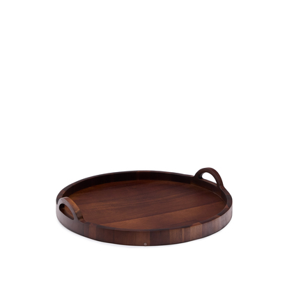 Zoa tray made of acacia wood in a dark finish FSC 100% Ã˜50 cm