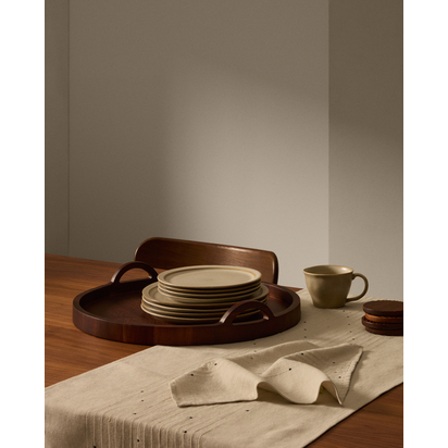 Zoa tray made of acacia wood in a dark finish FSC 100% Ã˜50 cm