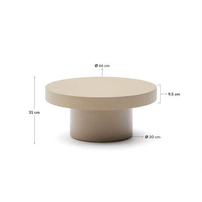 Aiguablava beige cement coffee table Ã˜66cm