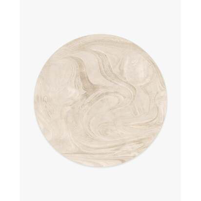 Marble Golden Ivory Flatwoven Rug - 245 Round cm - Rug + Cushioned Pad System