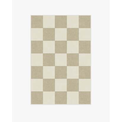 Jaque Checkered Stone Flatwoven Rug - 120 x 185 cm - Rug + Pad System