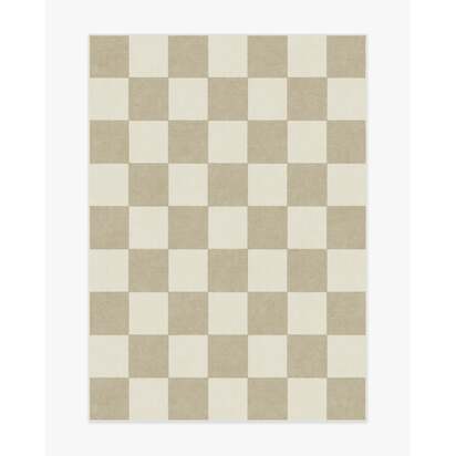 Jaque Checkered Stone Flatwoven Rug - 150 x 215 cm - Rug + Pad System