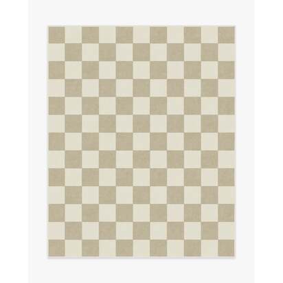 Jaque Checkered Stone Flatwoven Rug - 245 x 305 cm - Rug + Pad System