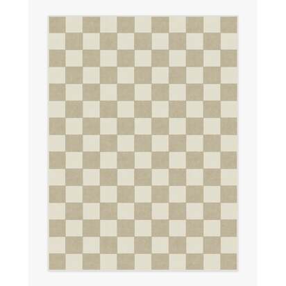 Jaque Checkered Stone Flatwoven Rug - 275 x 365 cm - Rug + Cushioned Pad System