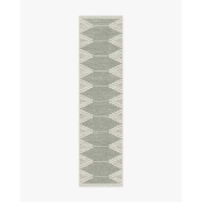 Sloane Grey Flatwoven Rug - 75 x 305 cm - Rug + Pad System