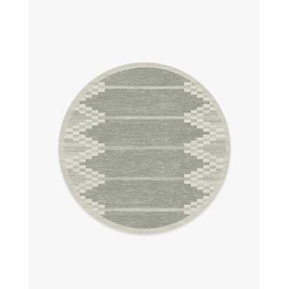 Sloane Grey Flatwoven Rug - 185 Round cm - Rug + Pad System