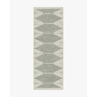 Sloane Grey Flatwoven Rug - 75 x 215 cm - Rug + Cushioned Pad System