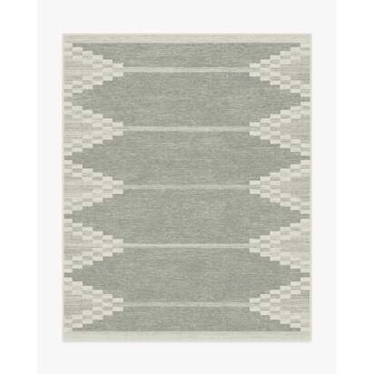 Sloane Grey Flatwoven Rug - 245 x 305 cm - Rug + Cushioned Pad System