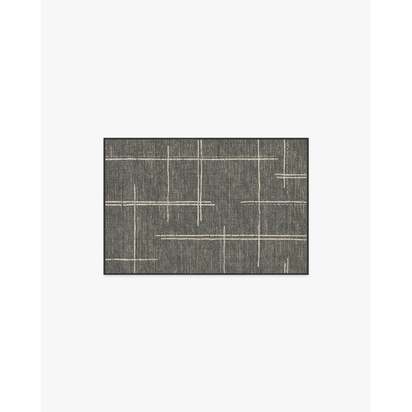 Stellan Charcoal Flatwoven Rug - 60 x 90 cm - Rug + Cushioned Pad System