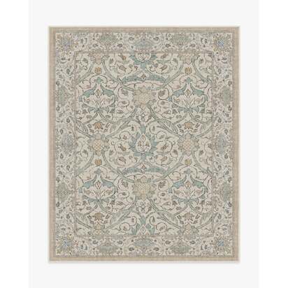 Montreal Natural Jade Flatwoven Rug by Morris & Co. - 245 x 305 cm - Rug + Pad System