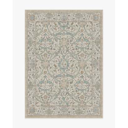 Montreal Natural Jade Flatwoven Rug by Morris & Co. - 150 x 215 cm - Rug + Cushioned Pad System