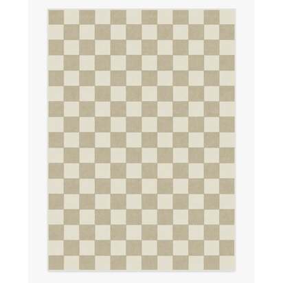 Jaque Checkered Stone Flatwoven Rug - 305 x 425 cm - Rug + Pad System