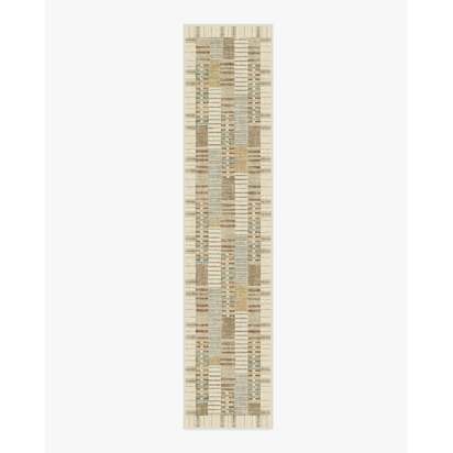 Selene Neutral Multicolour Flatwoven Rug by Architectural Digest - 75 x 365 cm - Rug + Pad System