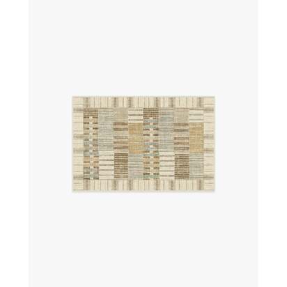Selene Neutral Multicolour Flatwoven Rug by Architectural Digest - 60 x 90 cm - Rug + Cushioned Pad System