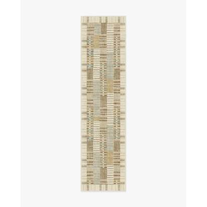 Selene Neutral Multicolour Flatwoven Rug by Architectural Digest - 75 x 305 cm - Rug + Cushioned Pad System