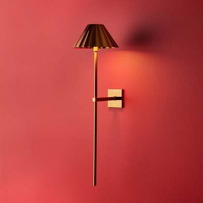 Larger Twinky rechargeable wall light in antique brass