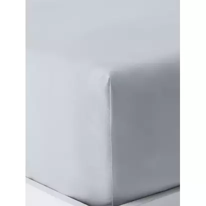 John Lewis Crisp & Fresh Egyptian Cotton Percale 200 Thread Count Fitted Sheet Soft Blue | Single