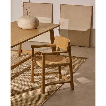 Salin abstract painting with a horizontal linen stripe 80 x 100 cm