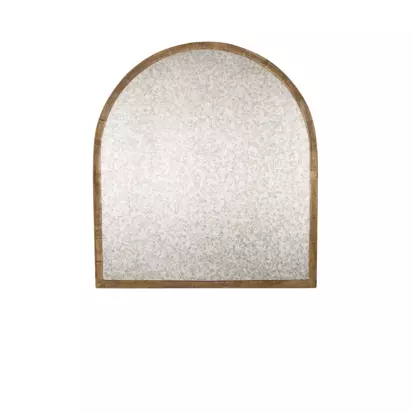 nkuku Murwara Arched Wall Mirror, 107 x 99cm, Antique Brass Antique Brass | H107 x W11 x D99cm