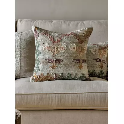 nkuku Dantri Square Cushion Cover, Soft Grey Soft Grey | H51 x W51 x D1cm