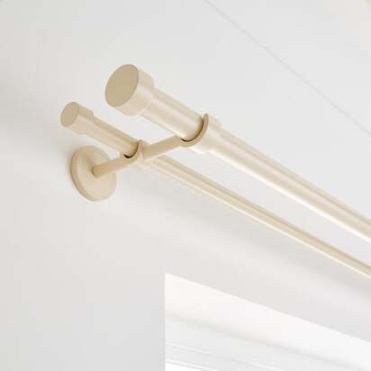 Trinity Double Layer Extendable Metal Eyelet Curtain Pole