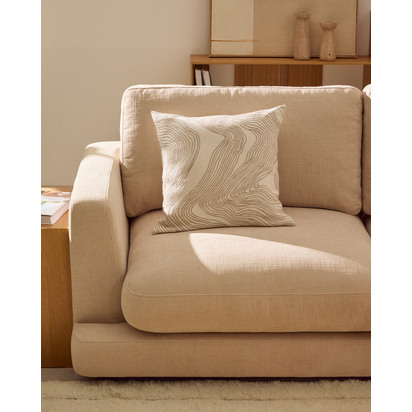 Ondara cushion cover with beige graphic detail 50 x 50cm