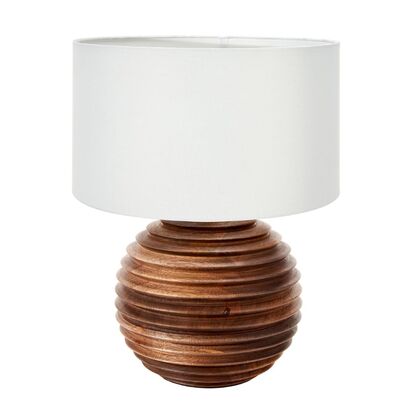 Pembury Wood Table Lamp with 30cm White Shade