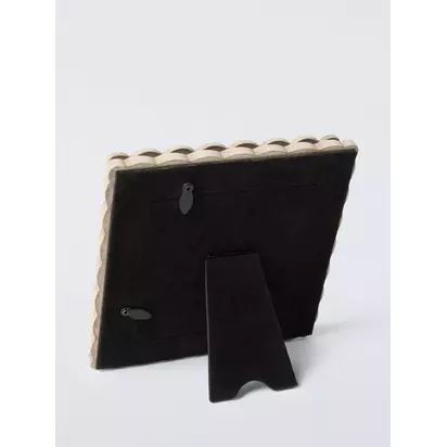 John Lewis Multi Scallop Hand Painted Photo Frame, 4 x 4" (10 x 10cm) Green | H155 x W155 x D25mm