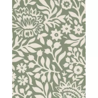 John Lewis Hidcote Wallpaper Myrtle Green | W52 x D10.05m