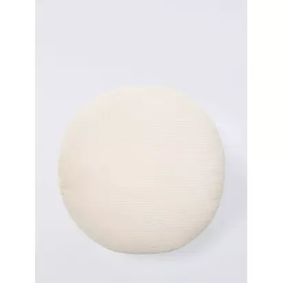 John Lewis Round Corduroy Scatter Cushion, 40cm Greige | Dia.40cm