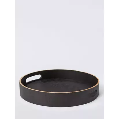 John Lewis Round Tray, 30cm, FSC-Certified (Wenge Wood), Black Black | H 30 x Dia.30cm