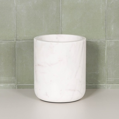 Natural White Marble Storage Utensil Holder