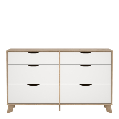 Hudson 2 6 Drawers Double Dresser in Jackson Hickory and White