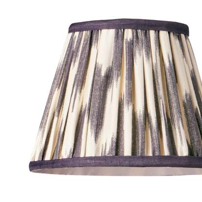 18cm straight empire pendant silk ikat shade in black and cream Atlas