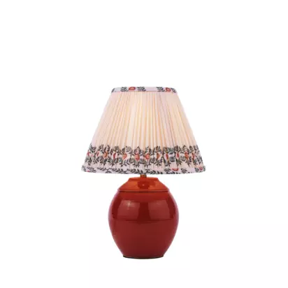 Joules Wentworth Ceramic Table Lamp, Crimson Red Red Crimson | H41 x W30 x D30cm