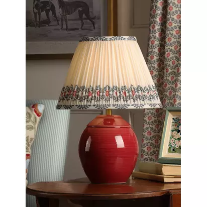 Joules Wentworth Ceramic Table Lamp, Crimson Red Red Crimson | H41 x W30 x D30cm