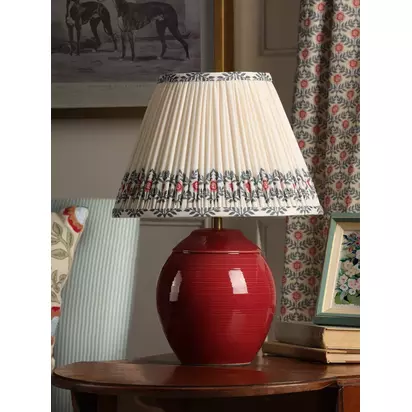 Joules Wentworth Ceramic Table Lamp, Crimson Red Red Crimson | H41 x W30 x D30cm