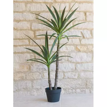 Floralsilk Artificial Yucca Plants in Pot, 112cm, Green Green | H112 x W63 x D63cm