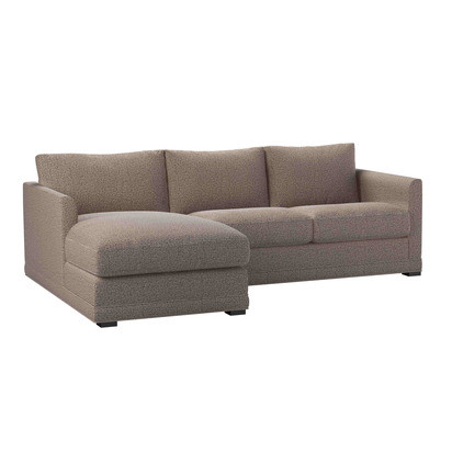 Aissa Small LHF 2 Seat Chaise Sofa bed in Truffle Cross Weave