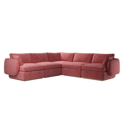 Ren Medium Corner Sofa in Berry Brushstroke