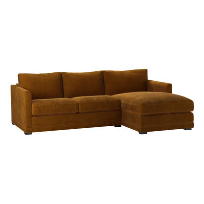 Aissa Small RHF 2 Seat Chaise Sofa bed in Sahara Cashmere Velvet