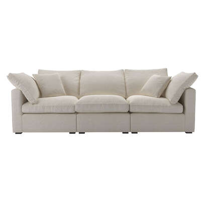 Long Island Slim 3 Seat Sofa in Chalk Hygge Smart Linen