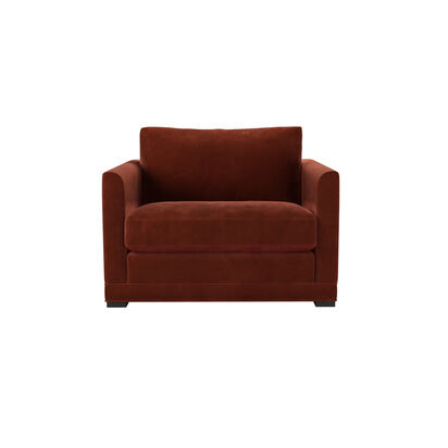 Aissa Loveseat in Deep Coral Cashmere Velvet