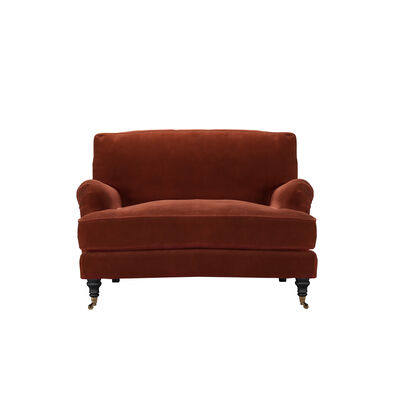Bluebell Loveseat (breaks down) in Deep Coral Cashmere Velvet